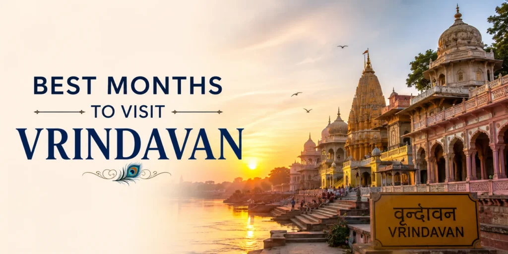 Best months to visit Vrindavan with a scenic view of temples and Yamuna River during the ideal travel season