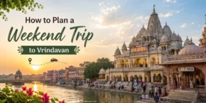 Weekend trip to Vrindavan featuring Prem Mandir, Keshi Ghat, and the spiritual atmosphere of the holy town.