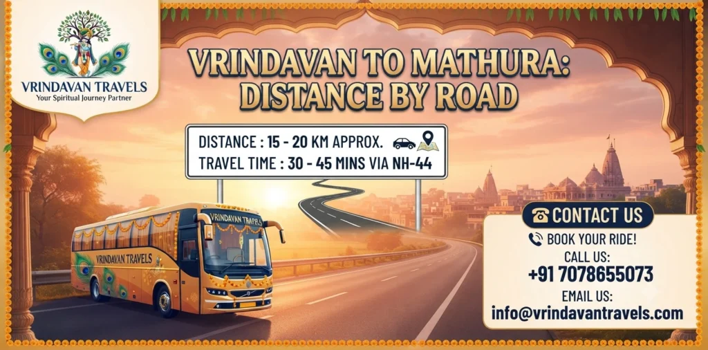 Vrindavan to Mathura Distance by Road