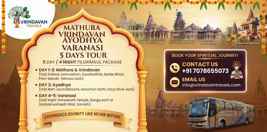 Mathura Vrindavan Ayodhya Varanasi 5 Days Tour